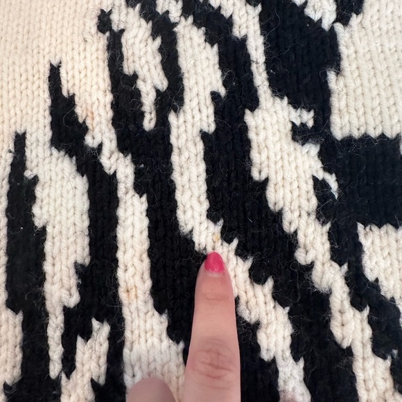 Unbranded Vintage Black and White Zebra Safari Chunky Sweater - Picture 4 of 5